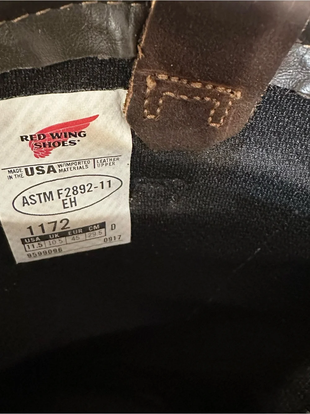 Red Wing DynaForce 1172 pull-on waterproof leather work boots 11” USA 11.5 D